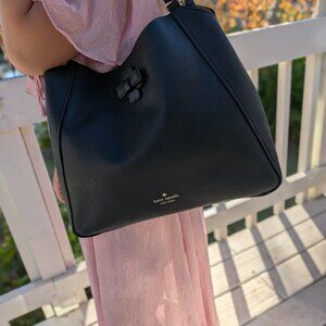 NWT Kate Spade Leila Medium Triple Compartment Shoulder Bag – Black Leather